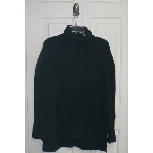 Sweet Romeo Abstract Rib Hi-Low Turtleneck Tunic Sweater in Dark Teal Small $58 - Picture 2 of 4